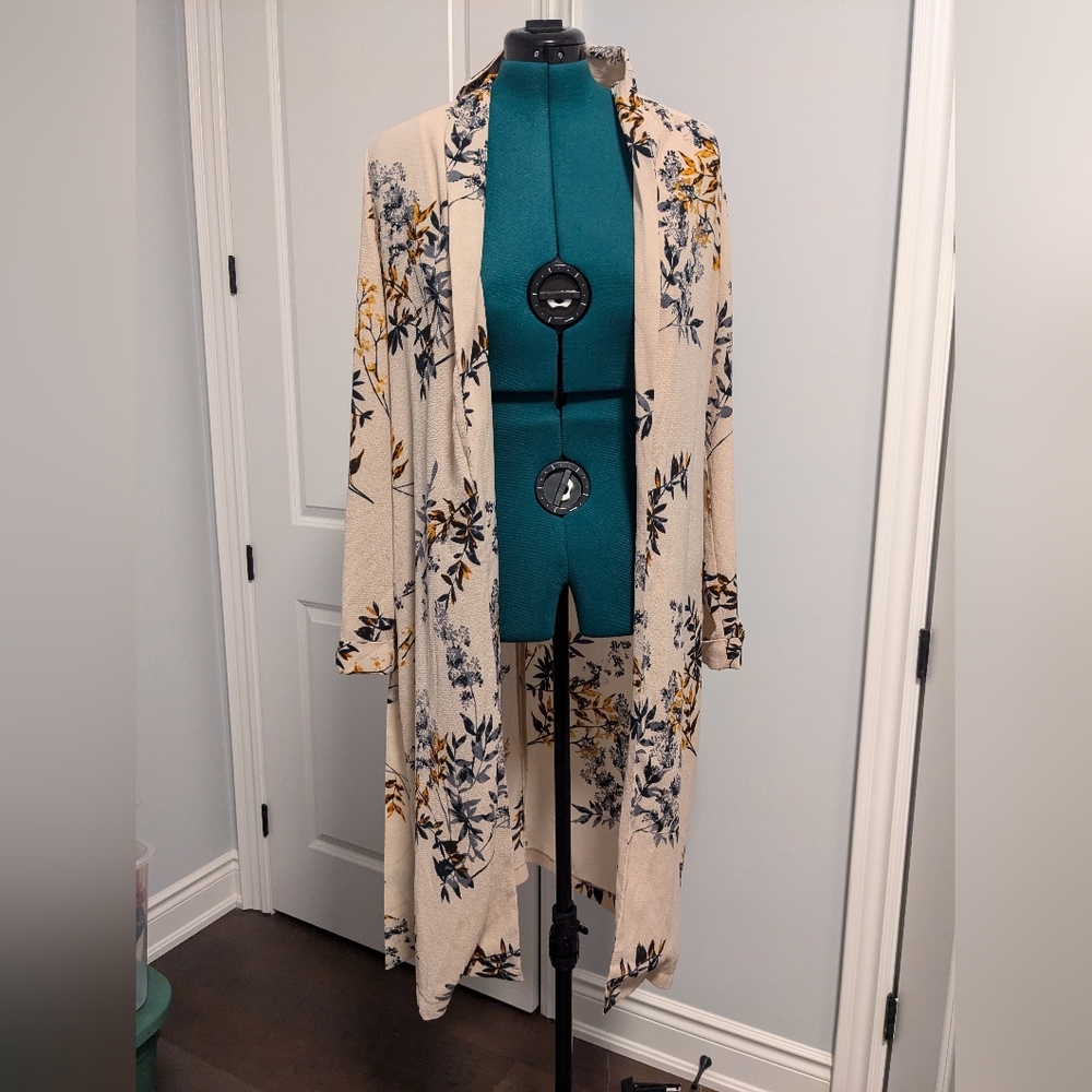 Dex Women's Floral Long Kimono Cardigan/robe Medium